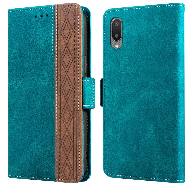 For Samsung Galaxy A02 Stitching Side-Magnetic RFID Leather Phone Case