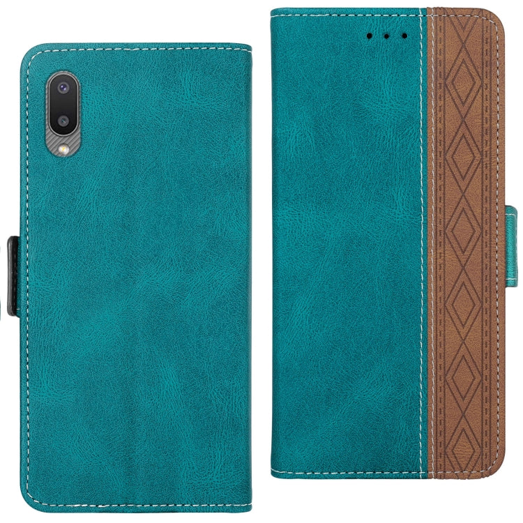 For Samsung Galaxy A02 Stitching Side-Magnetic RFID Leather Phone Case