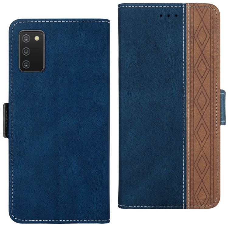 For Samsung Galaxy A02s Stitching Side-Magnetic RFID Leather Phone Case