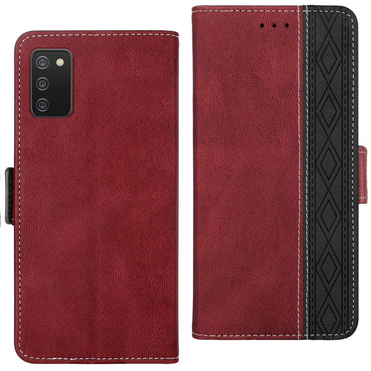 For Samsung Galaxy A02s Stitching Side-Magnetic RFID Leather Phone Case