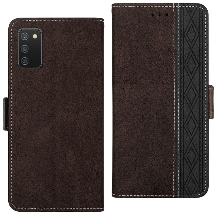 For Samsung Galaxy A02s Stitching Side-Magnetic RFID Leather Phone Case