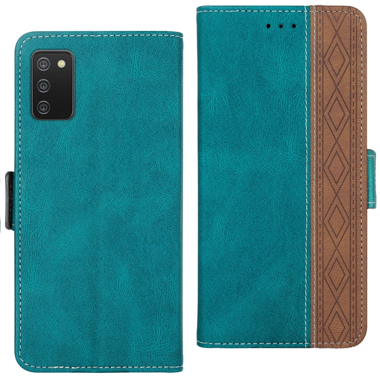 For Samsung Galaxy A02s Stitching Side-Magnetic RFID Leather Phone Case