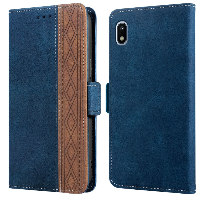 For Samsung Galaxy A20 JP Version Stitching Side-Magnetic RFID Leather Phone Case