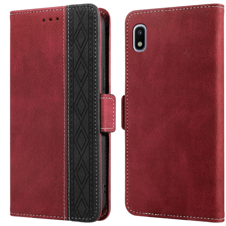 For Samsung Galaxy A20 JP Version Stitching Side-Magnetic RFID Leather Phone Case