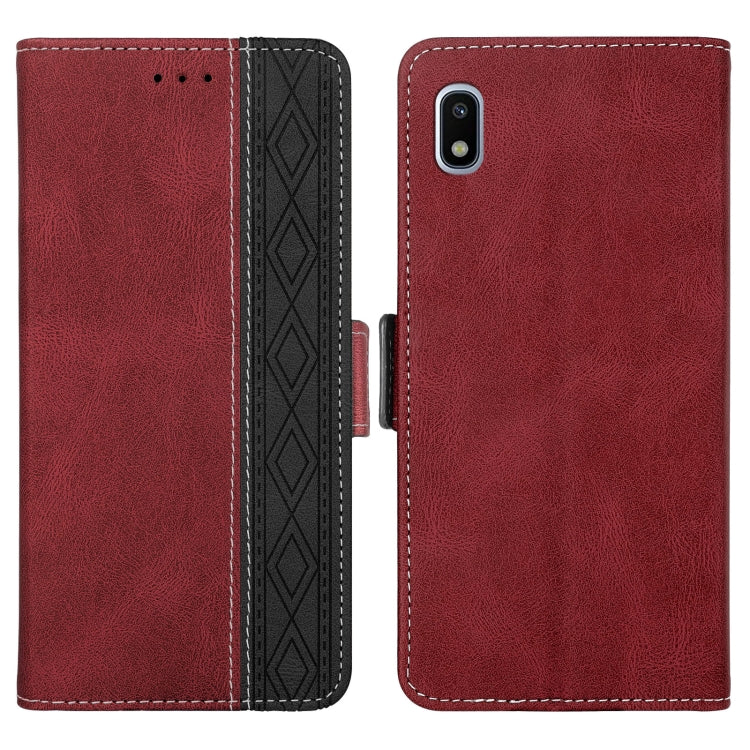 For Samsung Galaxy A20 JP Version Stitching Side-Magnetic RFID Leather Phone Case