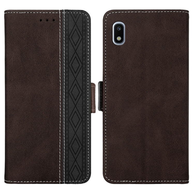 For Samsung Galaxy A20 JP Version Stitching Side-Magnetic RFID Leather Phone Case