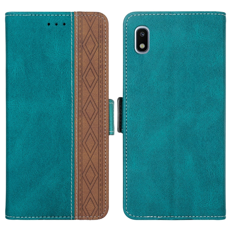 For Samsung Galaxy A20 JP Version Stitching Side-Magnetic RFID Leather Phone Case