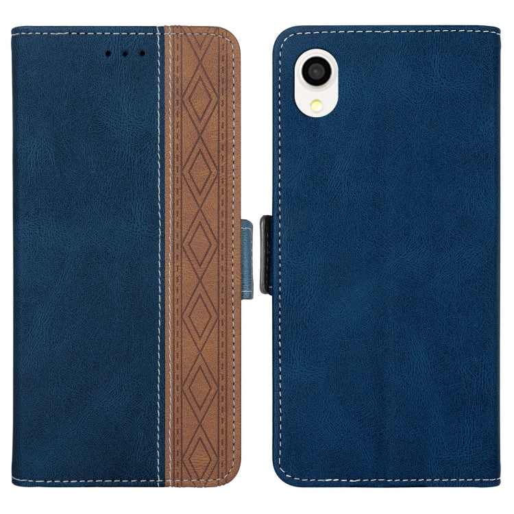 For Samsung Galaxy A22 JP Version Stitching Side-Magnetic RFID Leather Phone Case