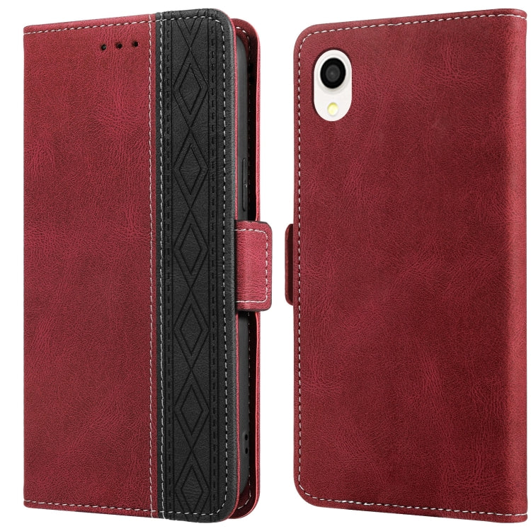 For Samsung Galaxy A22 JP Version Stitching Side-Magnetic RFID Leather Phone Case