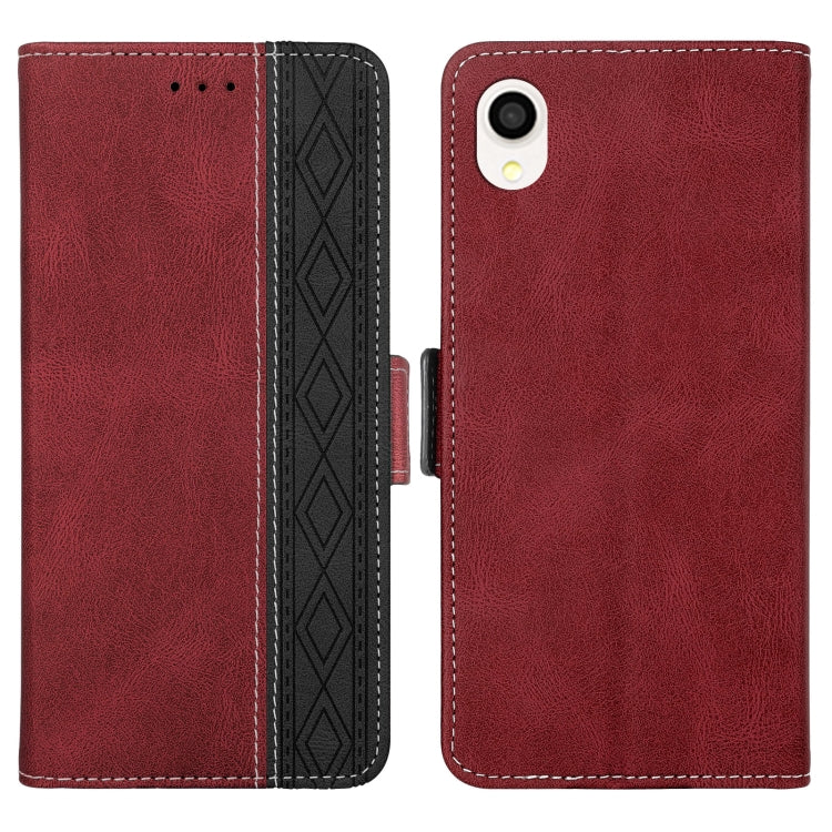 For Samsung Galaxy A22 JP Version Stitching Side-Magnetic RFID Leather Phone Case