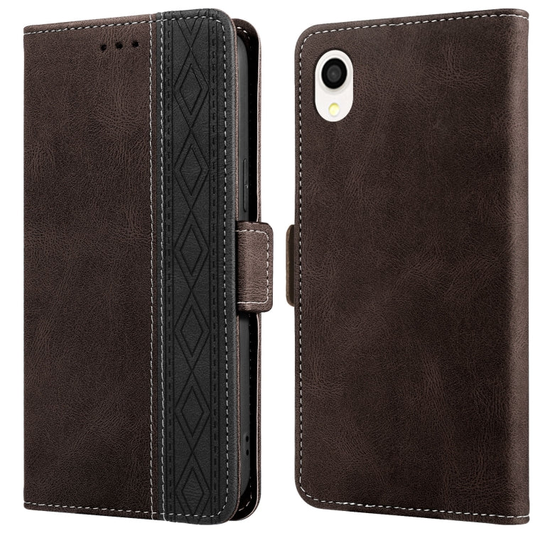 For Samsung Galaxy A22 JP Version Stitching Side-Magnetic RFID Leather Phone Case