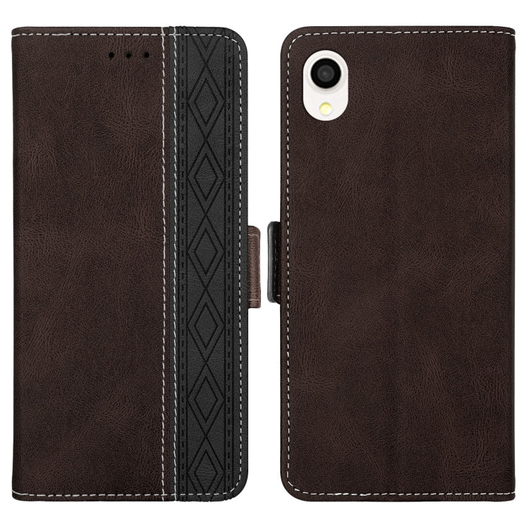 For Samsung Galaxy A22 JP Version Stitching Side-Magnetic RFID Leather Phone Case