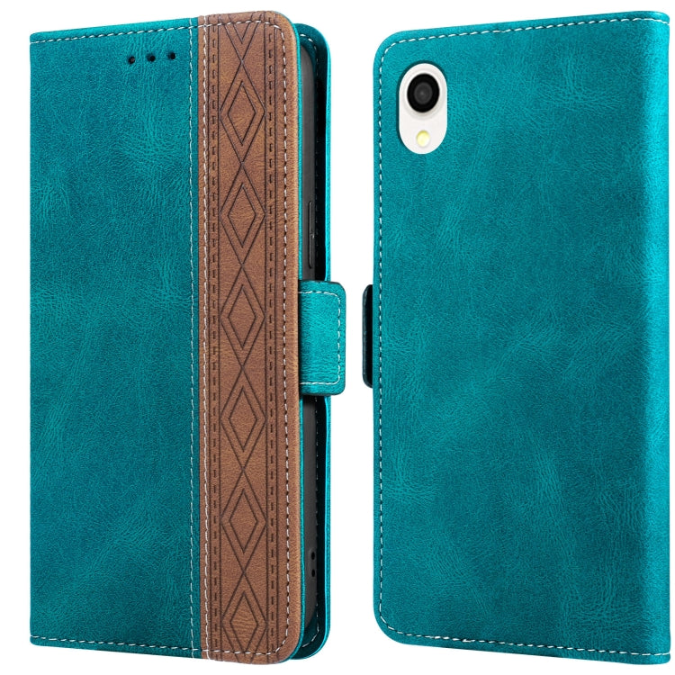 For Samsung Galaxy A22 JP Version Stitching Side-Magnetic RFID Leather Phone Case