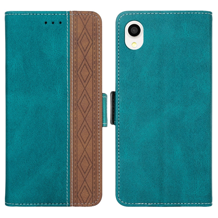 For Samsung Galaxy A22 JP Version Stitching Side-Magnetic RFID Leather Phone Case