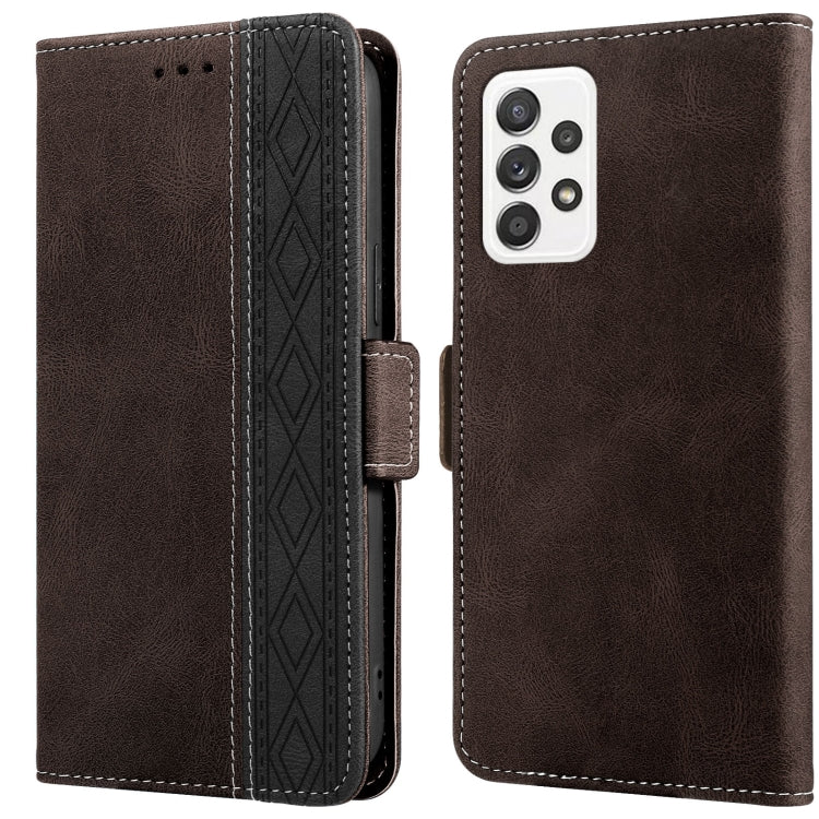 For Samsung Galaxy A32 4G Stitching Side-Magnetic RFID Leather Phone Case