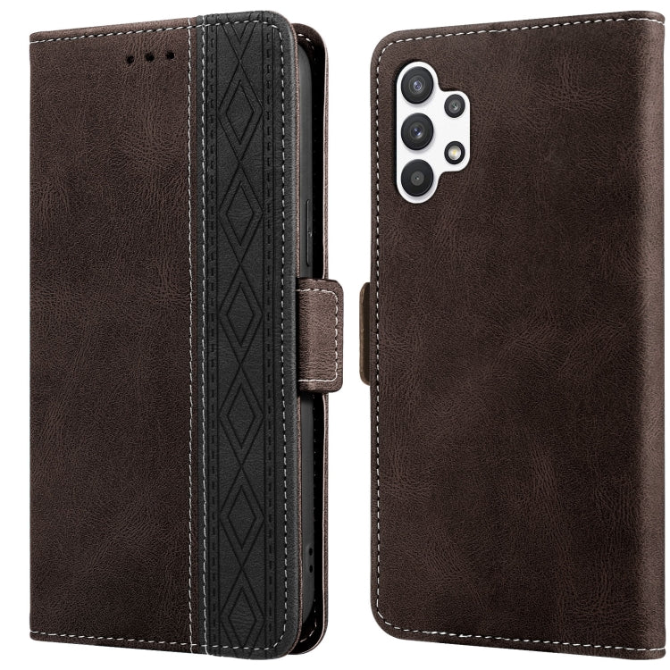 For Samsung Galaxy A32 5G Stitching Side-Magnetic RFID Leather Phone Case