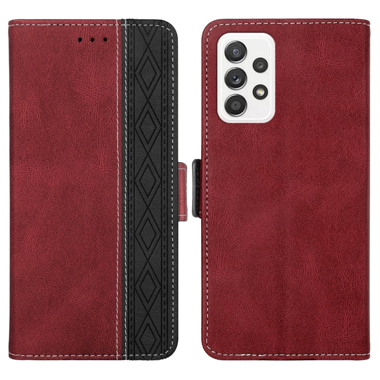 For Samsung Galaxy A33 5G Stitching Side-Magnetic RFID Leather Phone Case