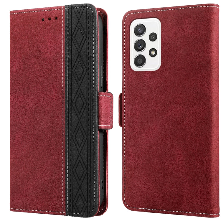 For Samsung Galaxy A73 5G Stitching Side-Magnetic RFID Leather Phone Case