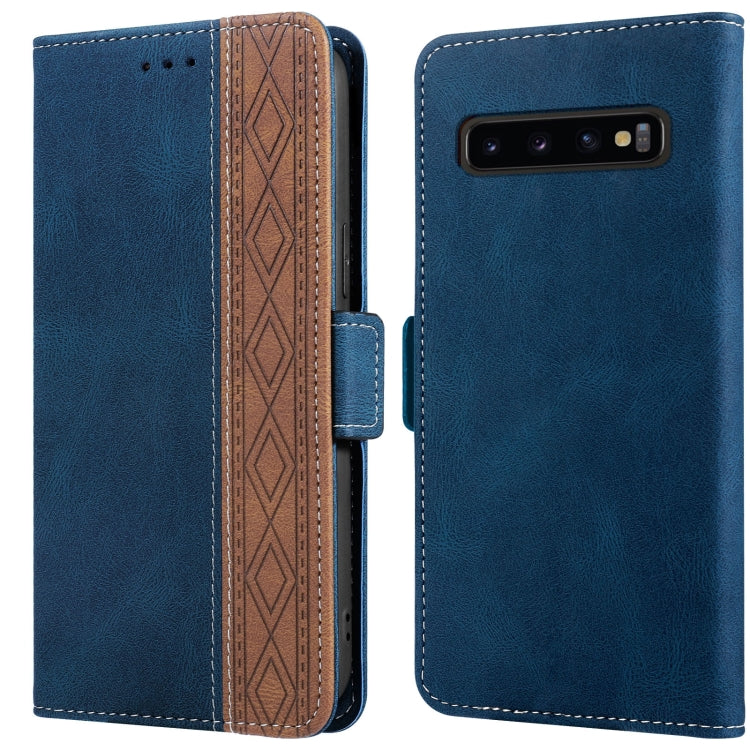 For Samsung Galaxy S10 Stitching Side-Magnetic RFID Leather Phone Case