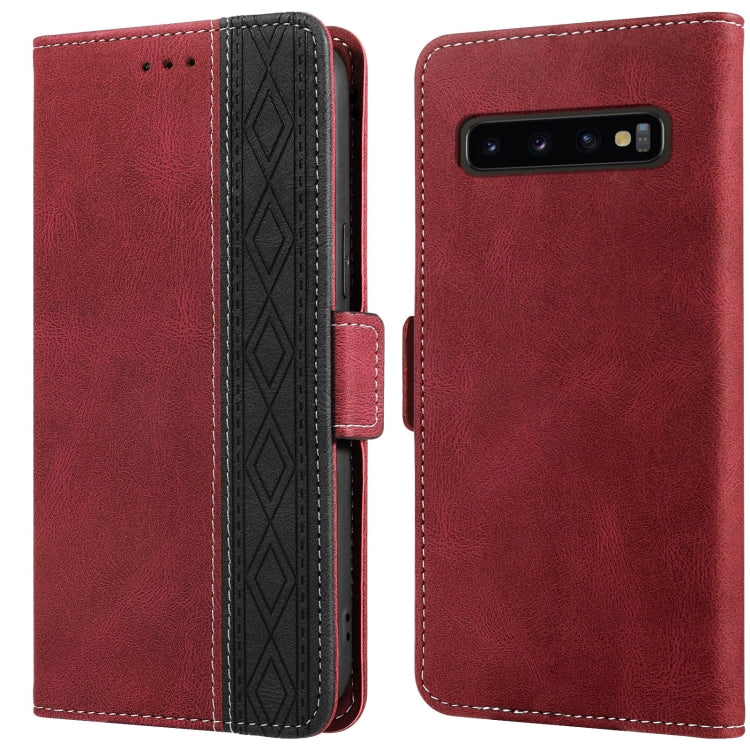 For Samsung Galaxy S10 Stitching Side-Magnetic RFID Leather Phone Case