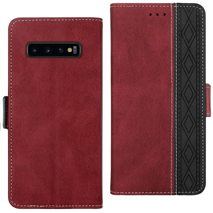 For Samsung Galaxy S10 Stitching Side-Magnetic RFID Leather Phone Case
