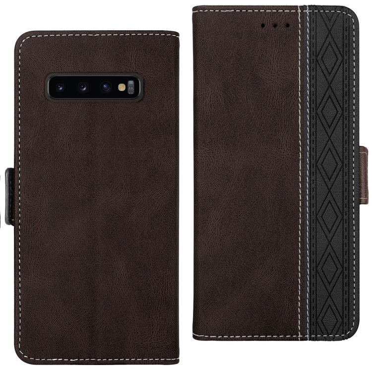 For Samsung Galaxy S10 Stitching Side-Magnetic RFID Leather Phone Case