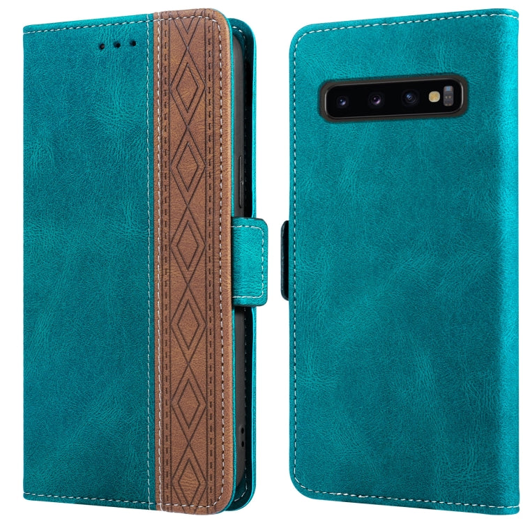 For Samsung Galaxy S10 Stitching Side-Magnetic RFID Leather Phone Case