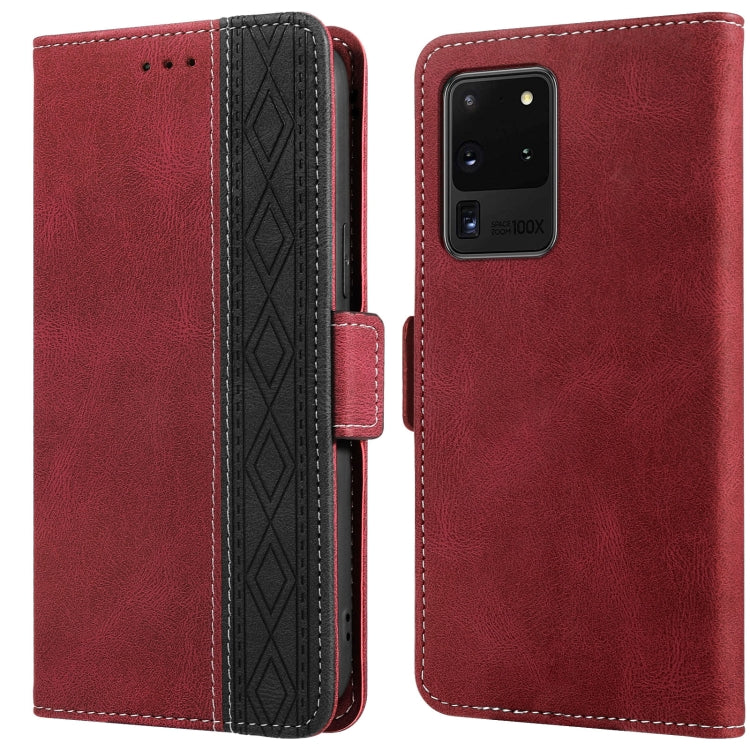 For Samsung Galaxy S20 Ultra Stitching Side-Magnetic RFID Leather Phone Case