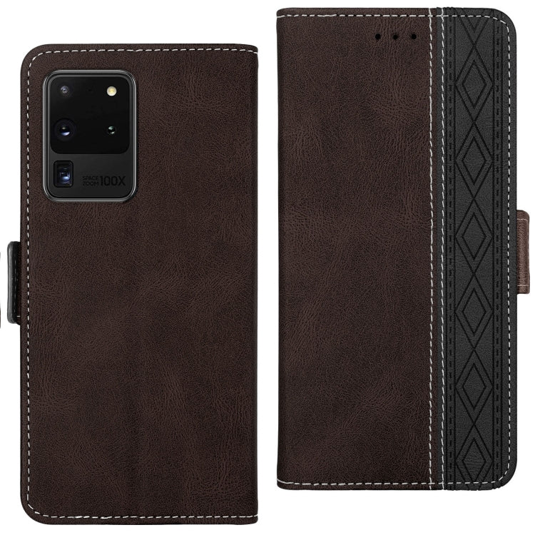 For Samsung Galaxy S20 Ultra Stitching Side-Magnetic RFID Leather Phone Case