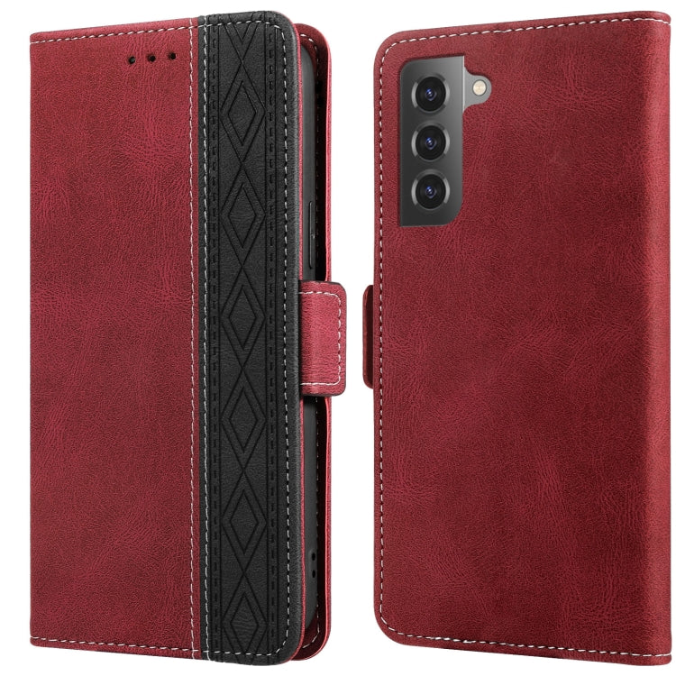 For Samsung Galaxy S21 5G Stitching Side-Magnetic RFID Leather Phone Case