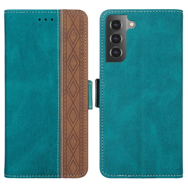 For Samsung Galaxy S21 5G Stitching Side-Magnetic RFID Leather Phone Case