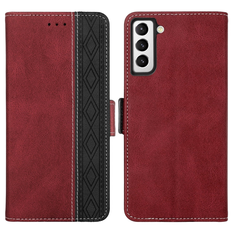 For Samsung Galaxy S21 FE 5G Stitching Side-Magnetic RFID Leather Phone Case