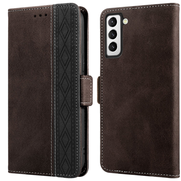 For Samsung Galaxy S21 FE 5G Stitching Side-Magnetic RFID Leather Phone Case