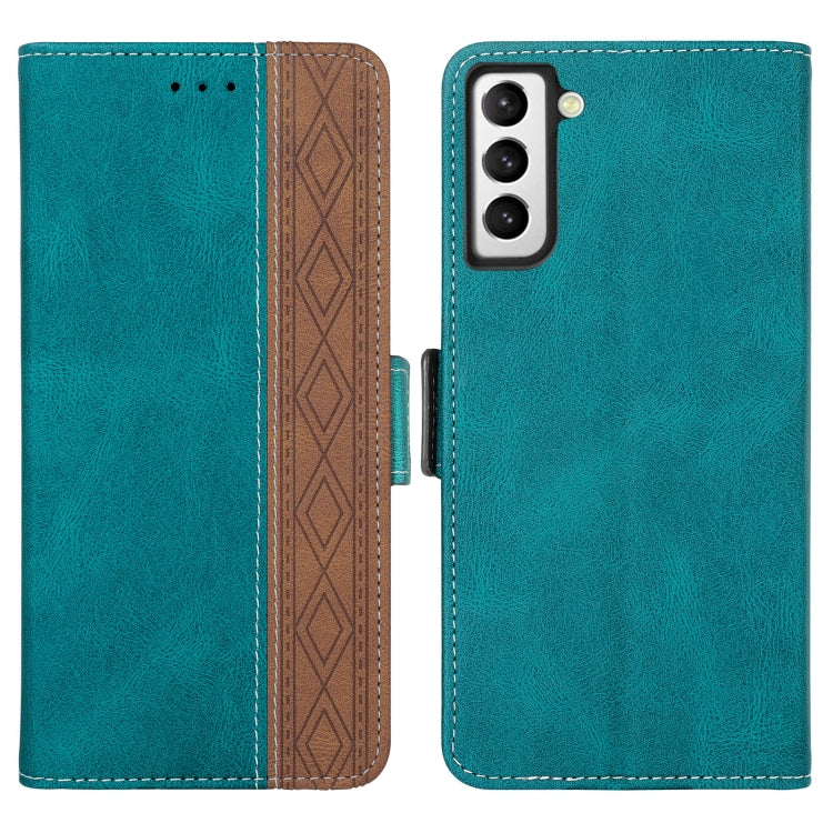 For Samsung Galaxy S21 FE 5G Stitching Side-Magnetic RFID Leather Phone Case