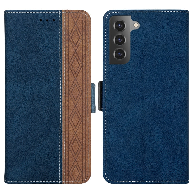 For Samsung Galaxy S21+ 5G Stitching Side-Magnetic RFID Leather Phone Case