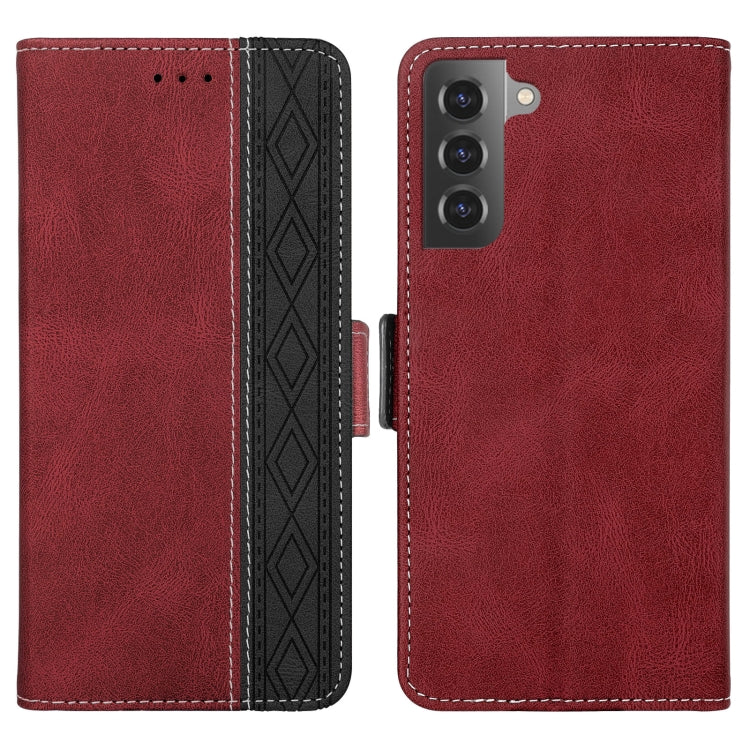 For Samsung Galaxy S21+ 5G Stitching Side-Magnetic RFID Leather Phone Case