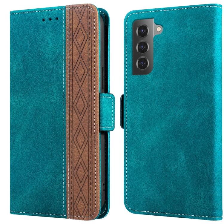 For Samsung Galaxy S21+ 5G Stitching Side-Magnetic RFID Leather Phone Case
