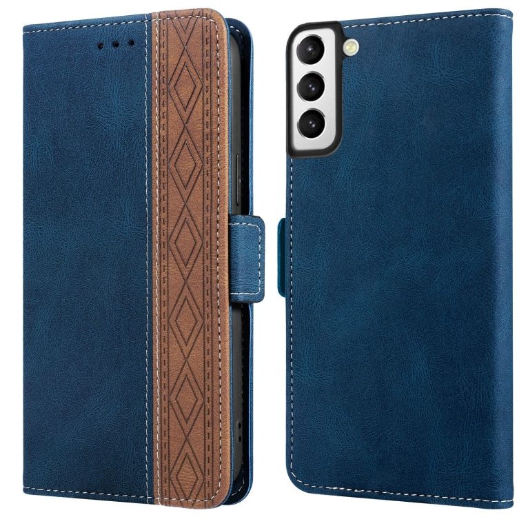 For Samsung Galaxy S22 5G Stitching Side-Magnetic RFID Leather Phone Case