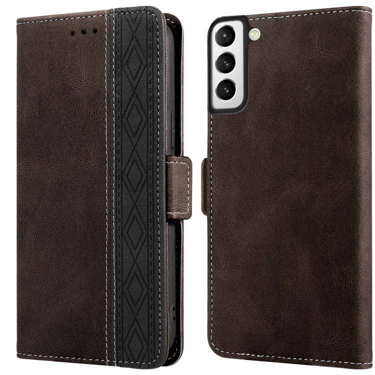 For Samsung Galaxy S22 5G Stitching Side-Magnetic RFID Leather Phone Case