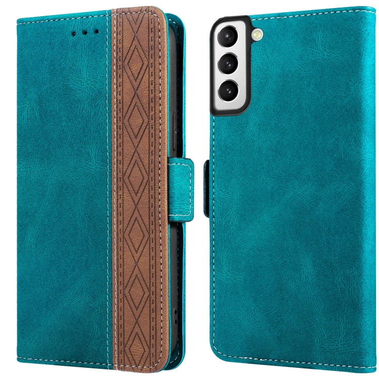 For Samsung Galaxy S22 5G Stitching Side-Magnetic RFID Leather Phone Case