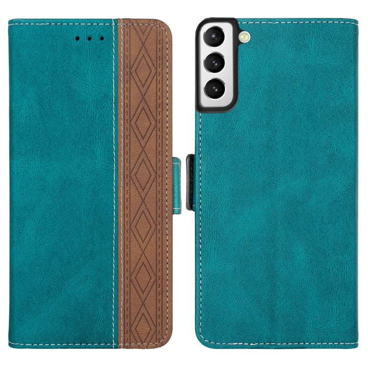 For Samsung Galaxy S22 5G Stitching Side-Magnetic RFID Leather Phone Case
