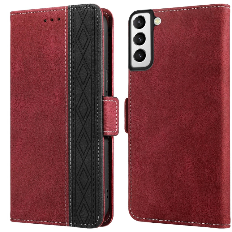 For Samsung Galaxy S22+ 5G Stitching Side-Magnetic RFID Leather Phone Case