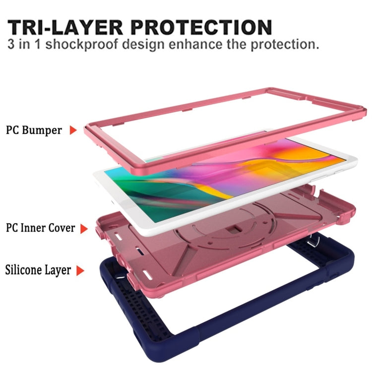 For Galaxy Tab A 8.0 (2019) T290 Contrast Color Silicone + PC Combination Case with Holder