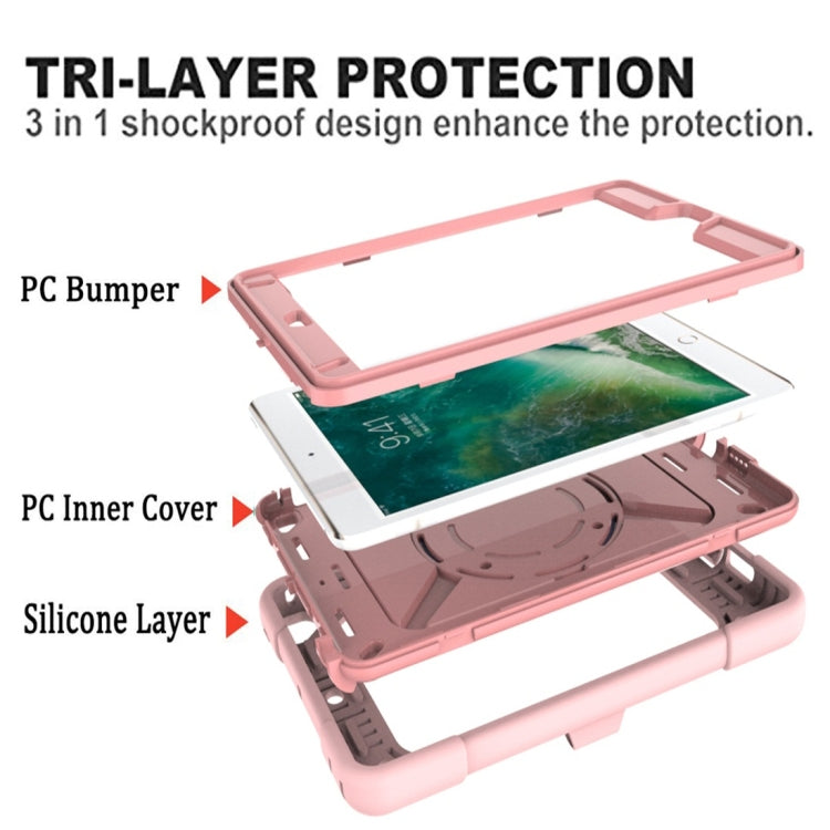 For iPad Mini 5 / 4 Contrast Color Silicone + PC Combination Case with Holder
