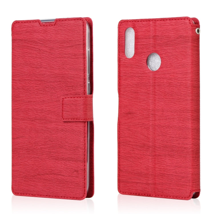 For Huawei P Smart (2019) Ultra-thin Tree Texture Horizontal Flip TPU + PU Leather Case, with Card Slots & Holder & Lanyard