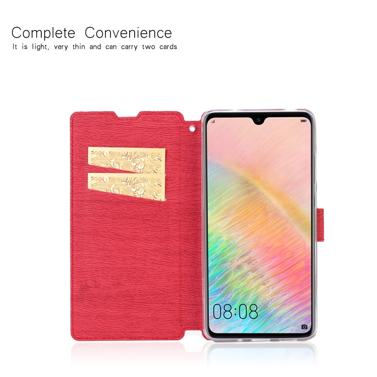 For Huawei Mate 20 Ultra-thin Tree Texture Horizontal Flip TPU + PU Leather Case, with Card Slots & Holder & Lanyard