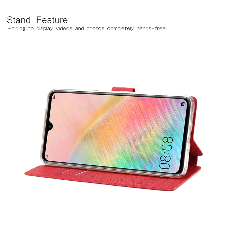 For Huawei Mate 20 Ultra-thin Tree Texture Horizontal Flip TPU + PU Leather Case, with Card Slots & Holder & Lanyard
