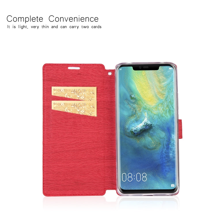 For Huawei Mate 20 Pro Ultra-thin Tree Texture Horizontal Flip TPU + PU Leather Case, with Card Slots & Holder & Lanyard