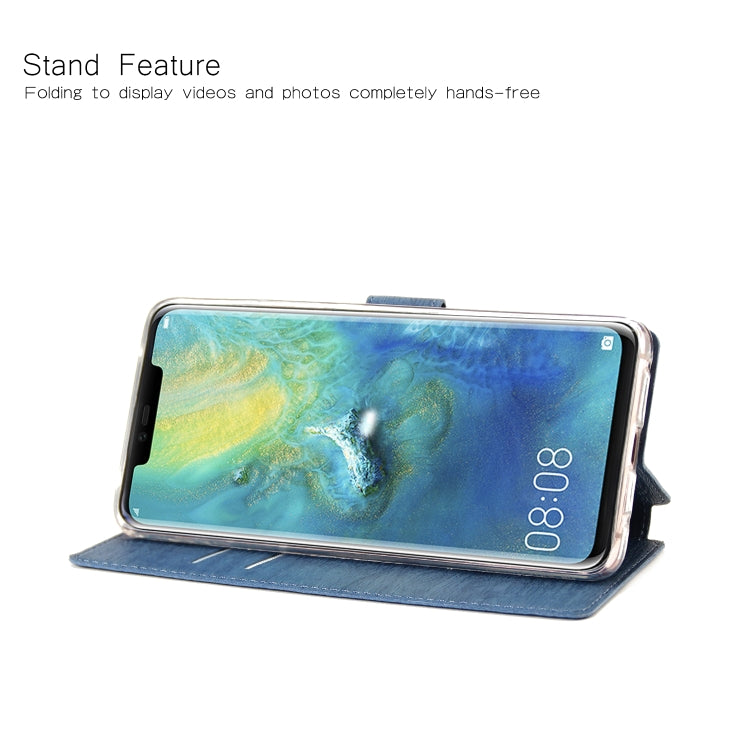 For Huawei Mate 20 Pro Ultra-thin Tree Texture Horizontal Flip TPU + PU Leather Case, with Card Slots & Holder & Lanyard