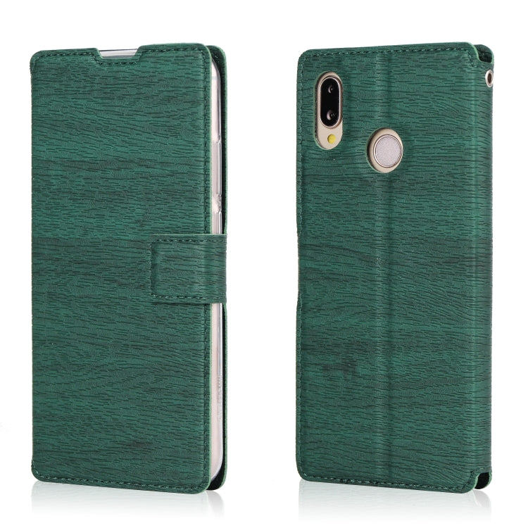 For Huawei P20 Lite Ultra-thin Tree Texture Horizontal Flip TPU + PU Leather Case, with Card Slots & Holder & Lanyard